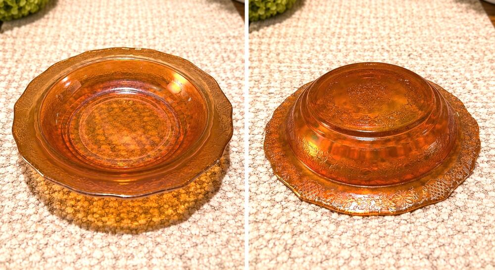 Federal Carnival Glass in Marigold. (Bowl)